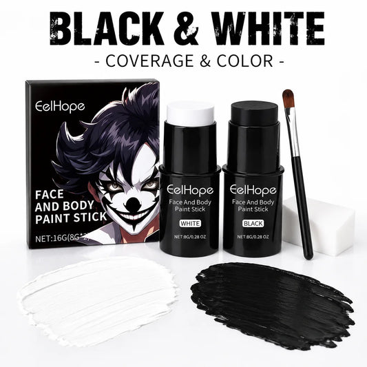 Halloween Face Paint Sticks Kit Vibrant Costume Makeup Set for Kids Adults Washable Cream-Based Face Paint Body Art Party Cosplay Gift Non-Toxic Safe