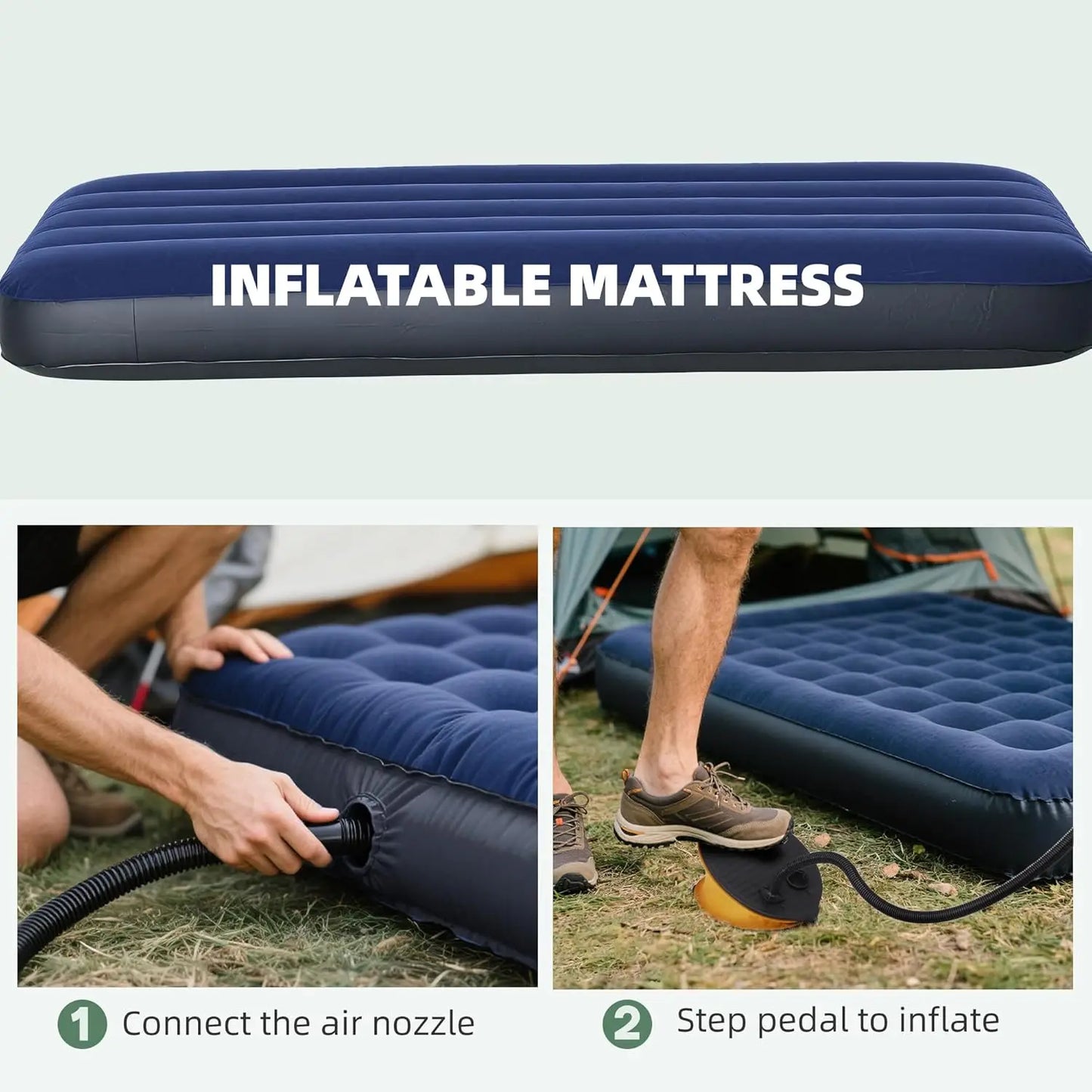 6-in-1 Folding Camp Tent Cot with Mattress, Pillow, Sleeping Bag, Bed Cover, Roller Bag - Off Ground Travel Cot for Hiking, Backpacking, Picnic