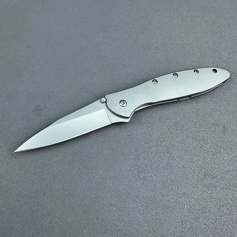 KS Leek 1660 Aluminum Folding Knife 8Cr13Mov Blade EDC Knife Window Breaker Self-Defense Tool Outdoor Fishing Knife Men's Gifts