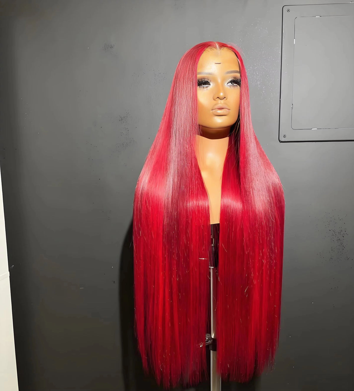 Hot Red 13x6 HD Lace Frontal Human Hair Wigs Malaysian Colored  Human hair Wigs Straight Lace Frontal Wig Bright Red Transparent Lace Wigs For Women