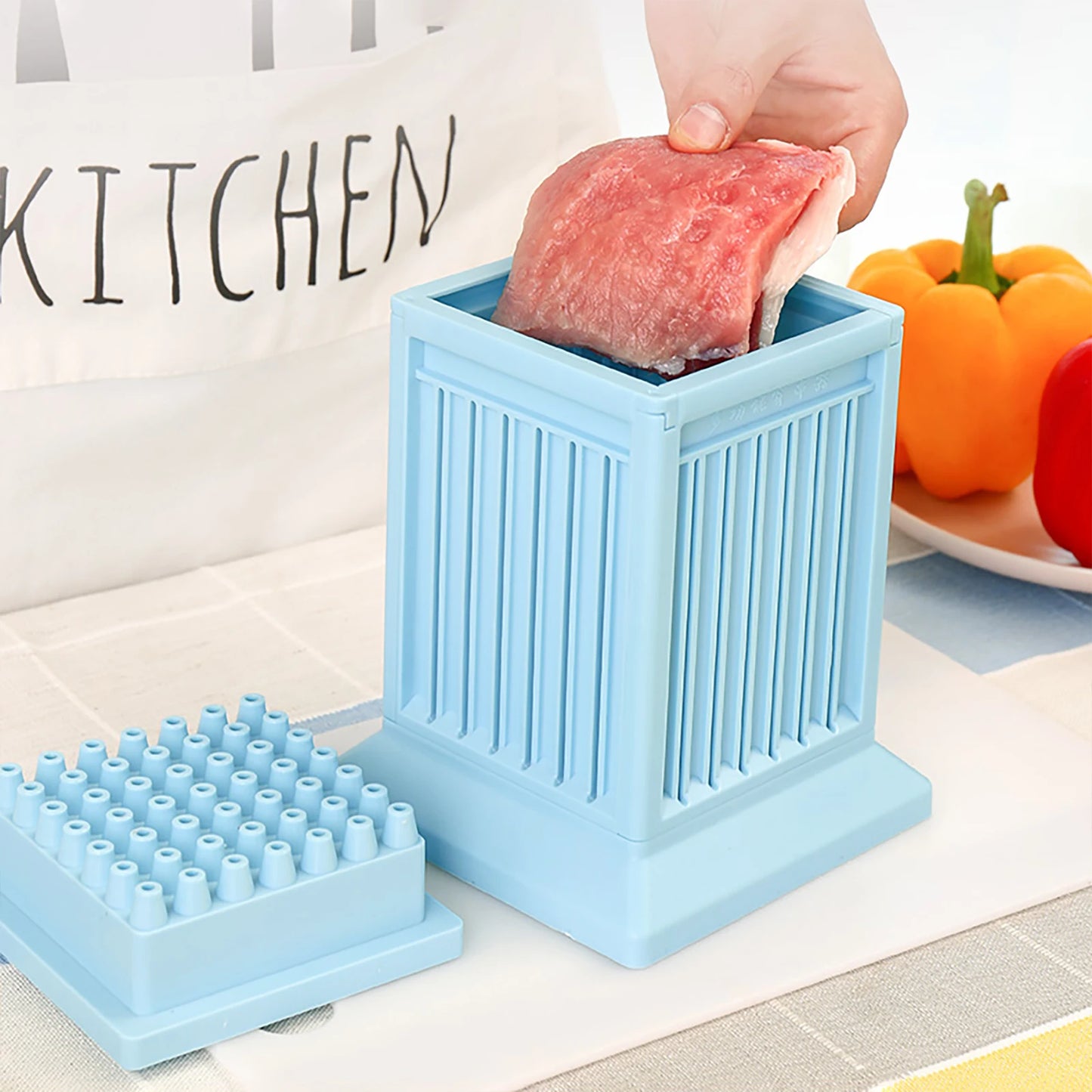 49 Holes Barbecue Stringer Box Detachable BBQ Skewer Maker Tool Multifunction Meat Skewer Maker Box for Camping Barbecue