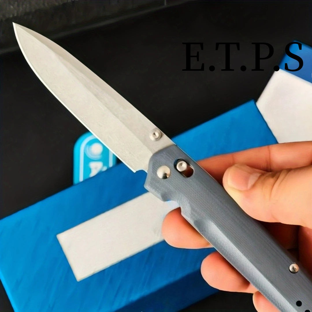 Quick-Open Folding Knife G10 Handle Self-Locking EDC Pocket Knife Clip Point Blade for Camping Fishing Outdoor Survival Gear
