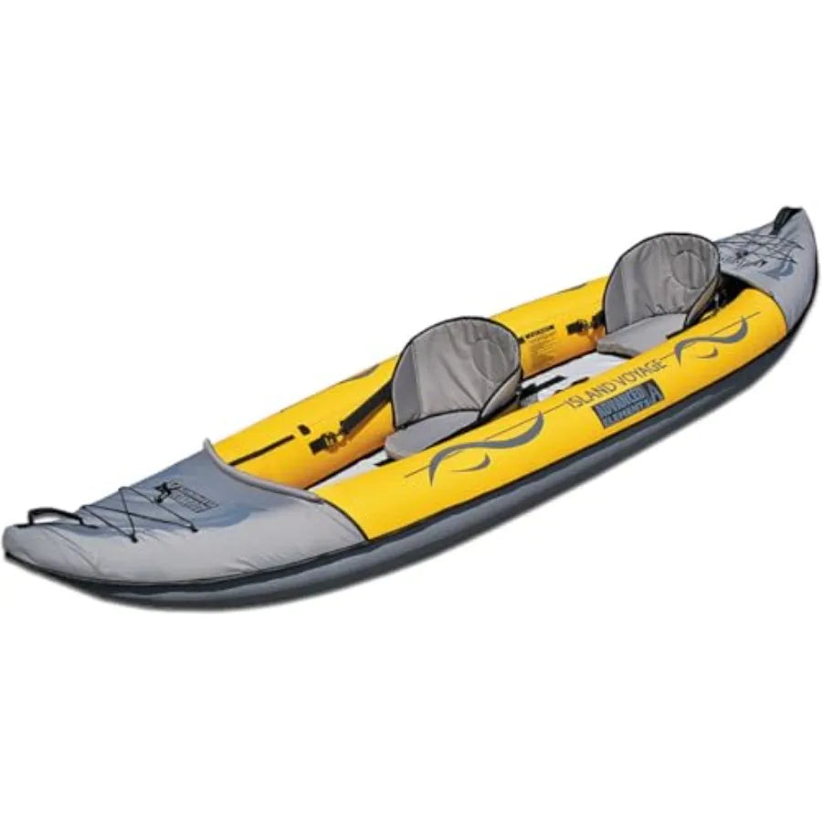 Inflatable Kayak - Recreational Convertible Kayak for 1 or 2 Persons - 11 ft - Yellow