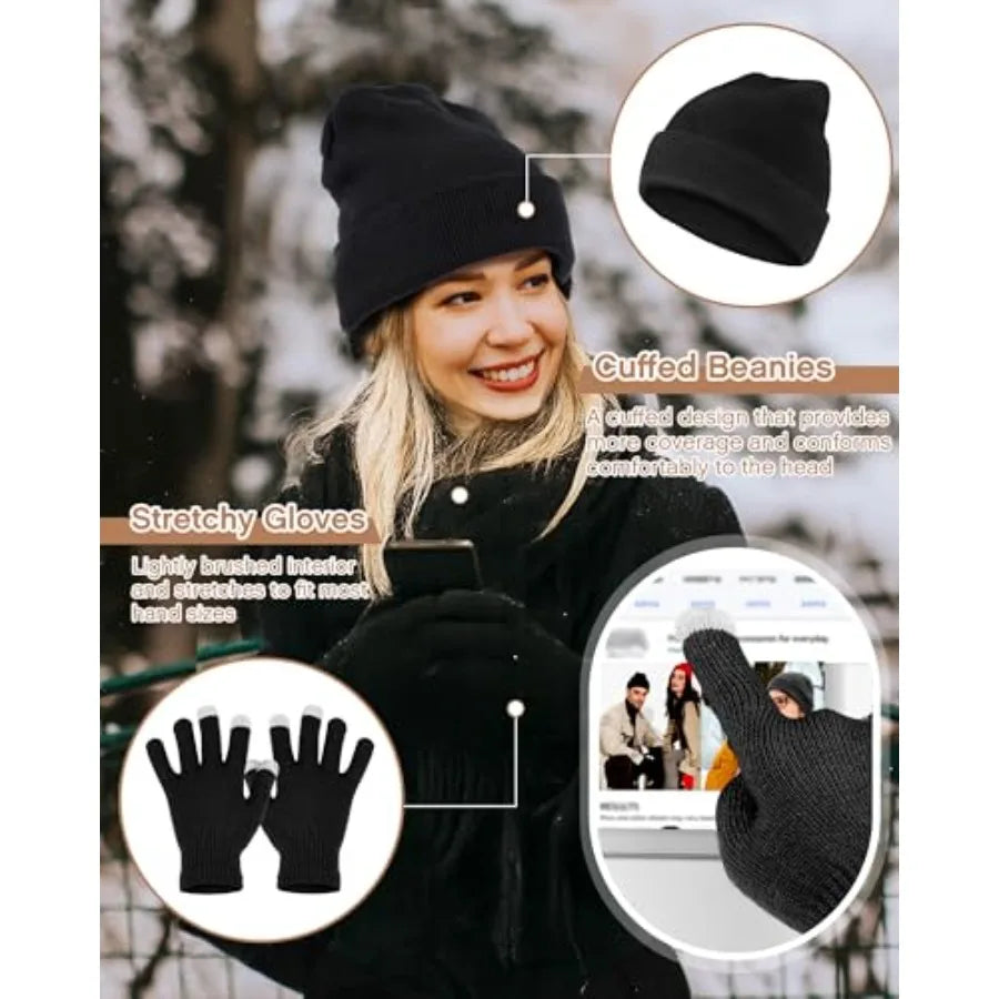 40 Pcs Sleeping Bags for Adult Bulk with Winter Beanie Hat Touch Screen Gloves Scarves Waterproof Cotton Liner Cold Weather