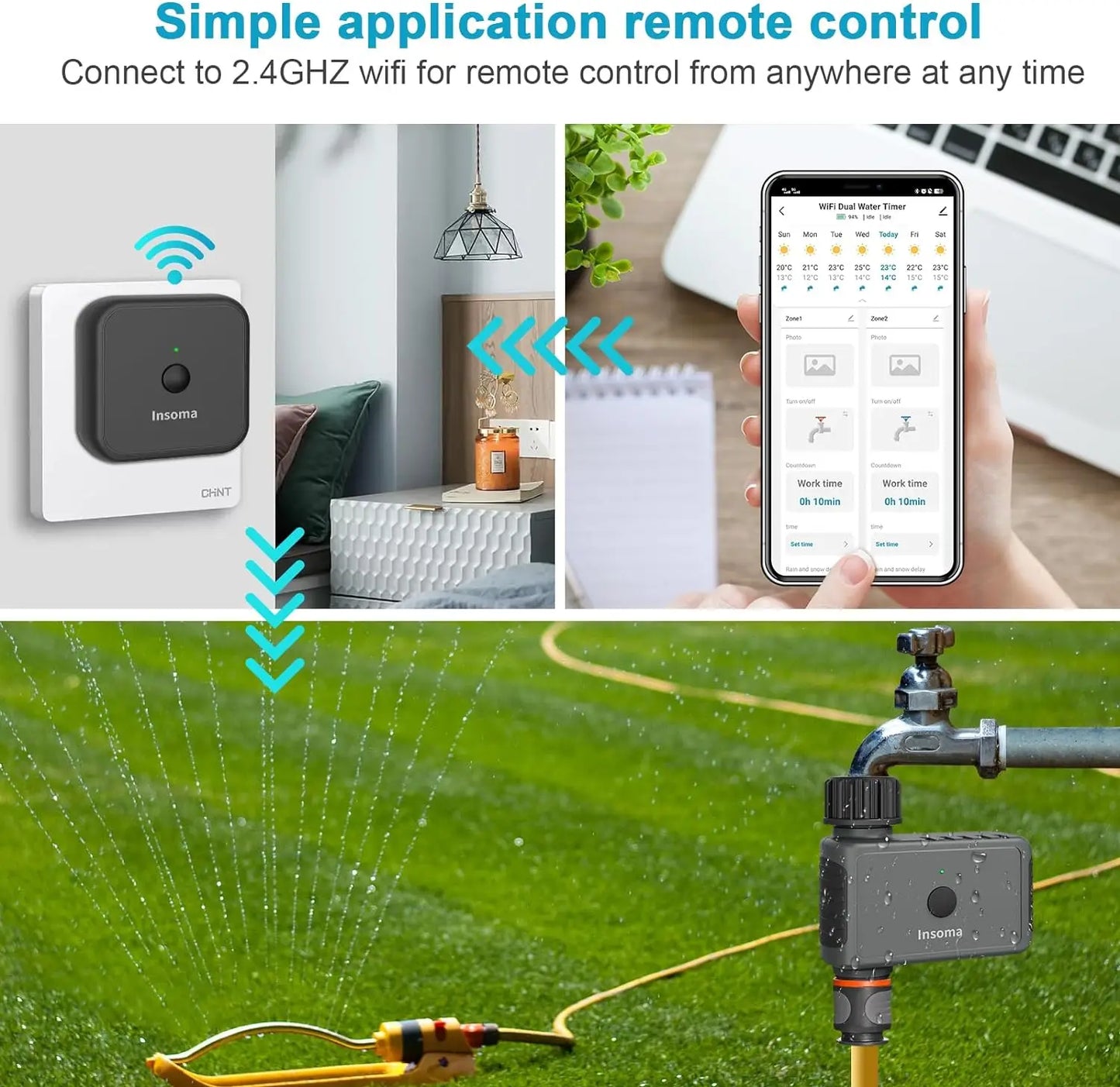 Wifi Automatic Sprinkle Timer Remote Garden Water Timer Smart Irrigation Watering System Hose Control Unit Support Alexa
