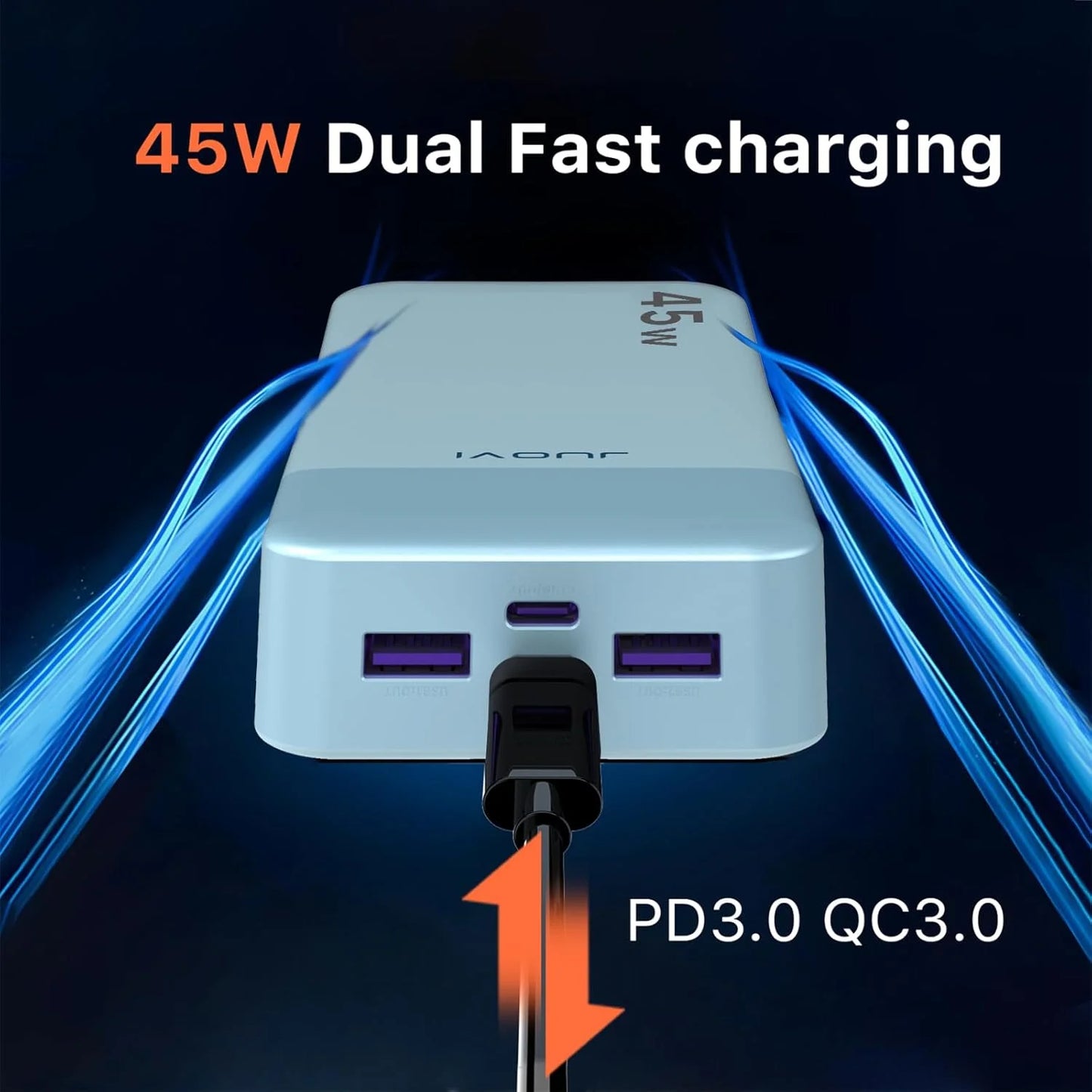 JUOVI Power Bank 20000Mah 45W Fast Charging with LED Display Portable Phone Charger USB C Power Bank for iPhone 17 16 15 14 13