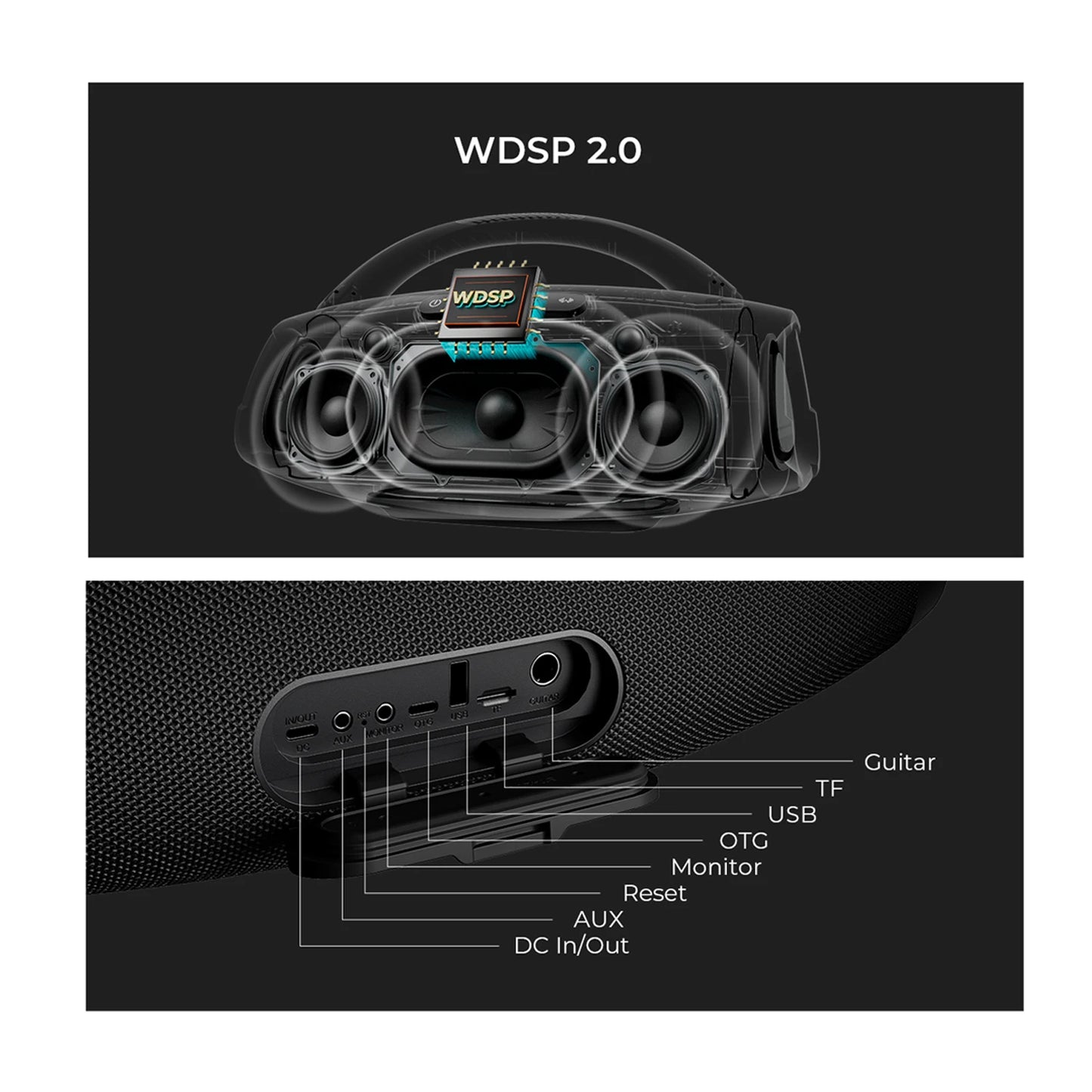 W-KING X20S 140W RMS Portable Bluetooth Speakers, Massive Bass Party Boombox IPX7 Waterproof Speaker Large, Loud Outdoor Party Box