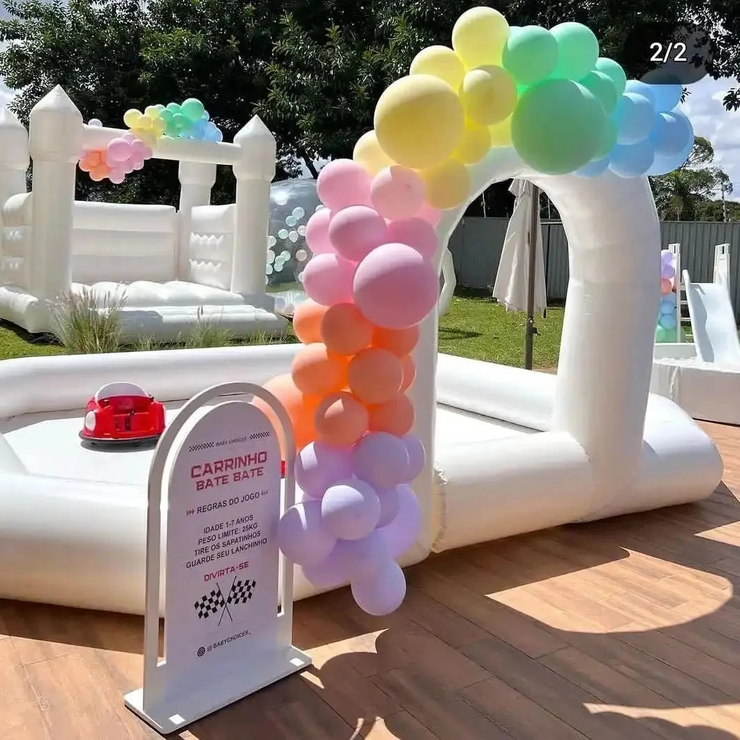 16.5FT/5m Large Inflatable Go Kart Race Track Bumper Car Track Inflatable Racing Track for Bumper Car Race Track Kids Outdoor