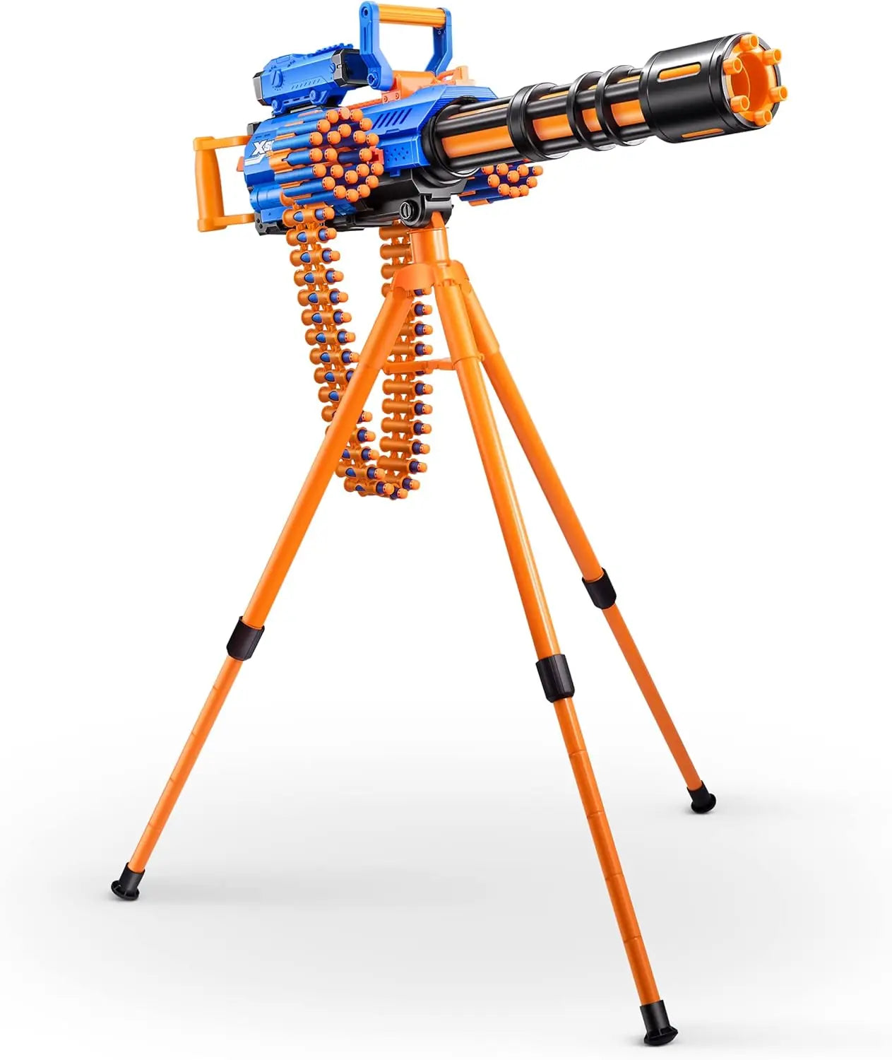 Motorized Rage Fire Blaster with Auto Feeding Belt, Tripod & Scope, 72 Darts for Outdoor Fun