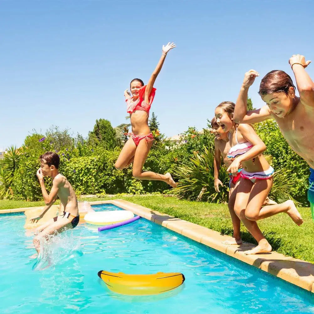 Inflatable Banana Fruit Foil Balloons PVC Blow Up Pool Water Beach Party Cute Shape Children Kids Toy Water Beach Party Decor