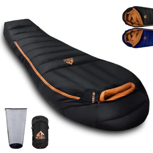 Down Backpacking Sleeping Bag 680FP. Cold Weather Sleeping Bag 0°F-32°F Multiple Temperature Options XL Large 4 Season Sleeping