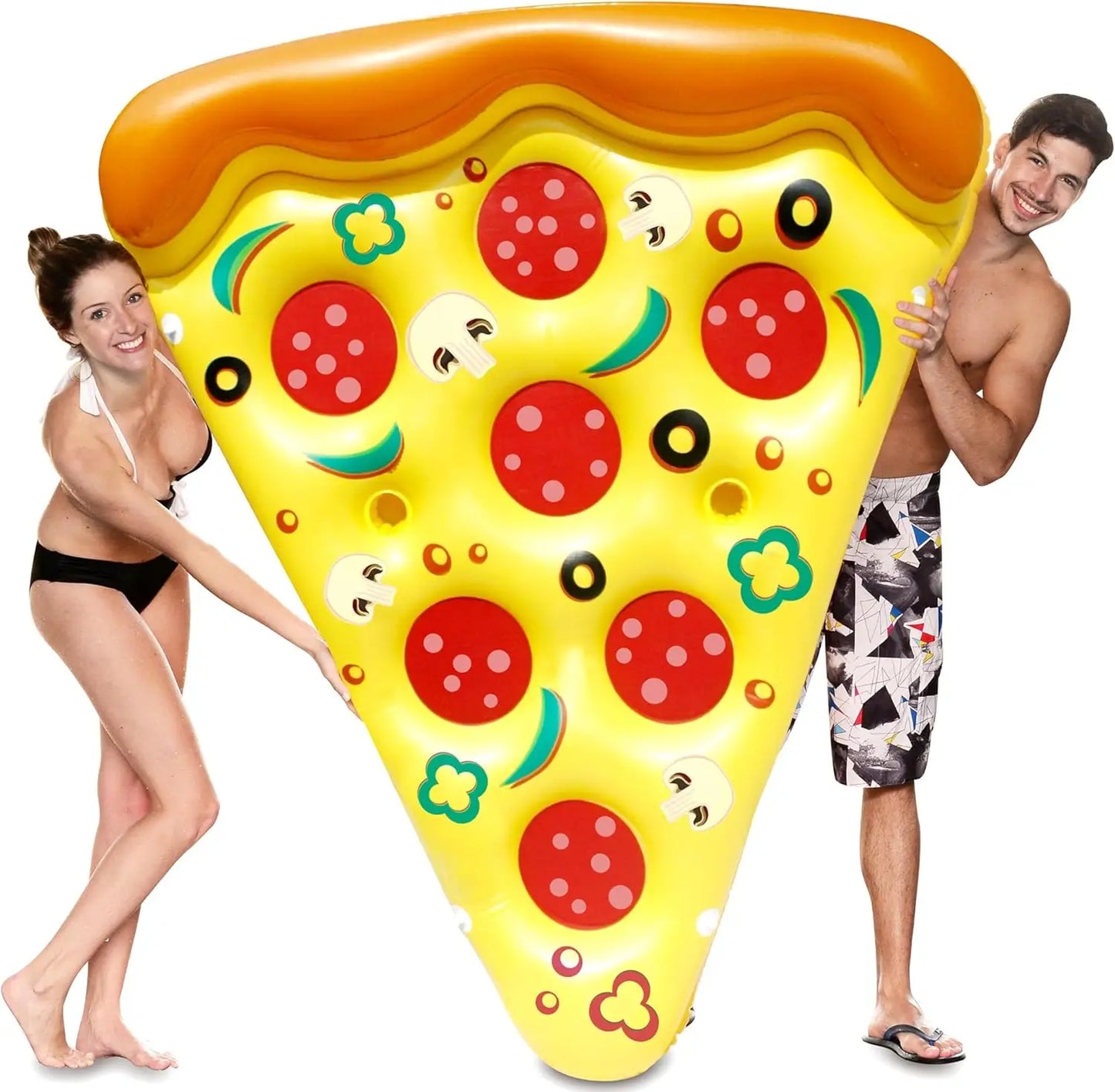 JOYFY Giant Inflatable Pizza Slice Pool Float Fun Pool Floaties Swim Party Toy Summer Pool Raft for Adutls Kids Summer Toys