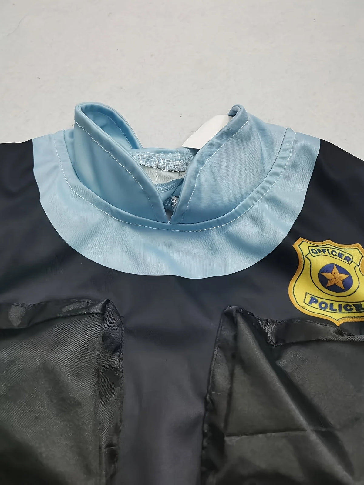 Girls police role play costume set includes long sleeve top, matching trousers and bunny ear headband, suitable for Halloween fancy dress, themed parties and kids stage performances.