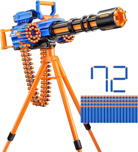 Motorized Rage Fire Blaster with Auto Feeding Belt, Tripod & Scope, 72 Darts for Outdoor Fun