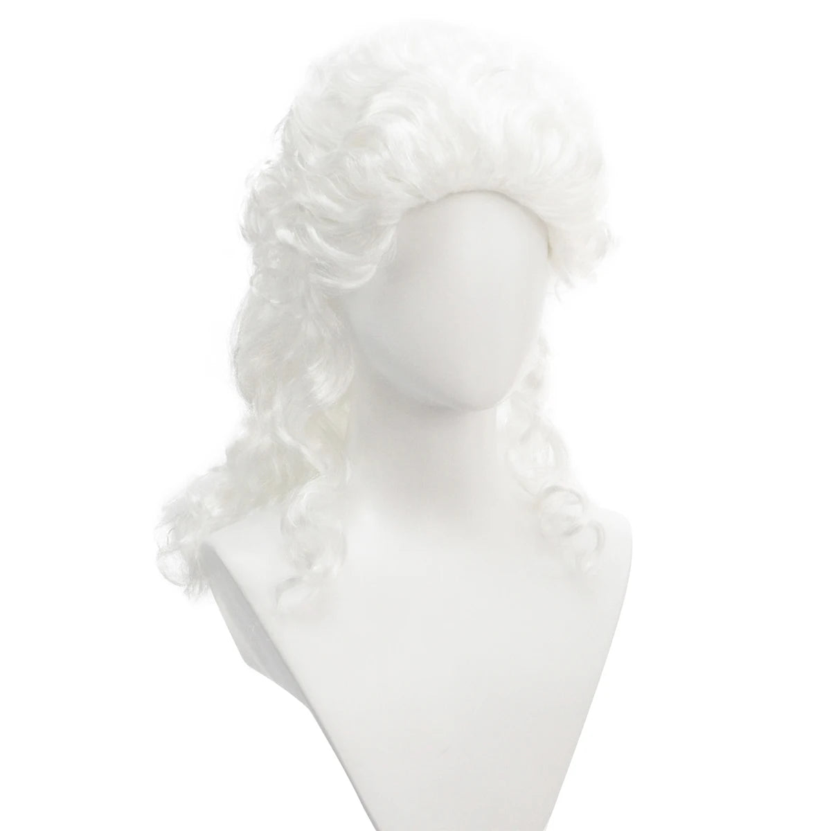 White High Quality Synthetic Fiber Heat Resistant Durable Curly Wig Baroque Court Style Big Curls Fluffy Voluminous Long Hair Adjustable Cap for Women Men Costume Cosplay Party Halloween Masquerade Theatre Stage Show Historic