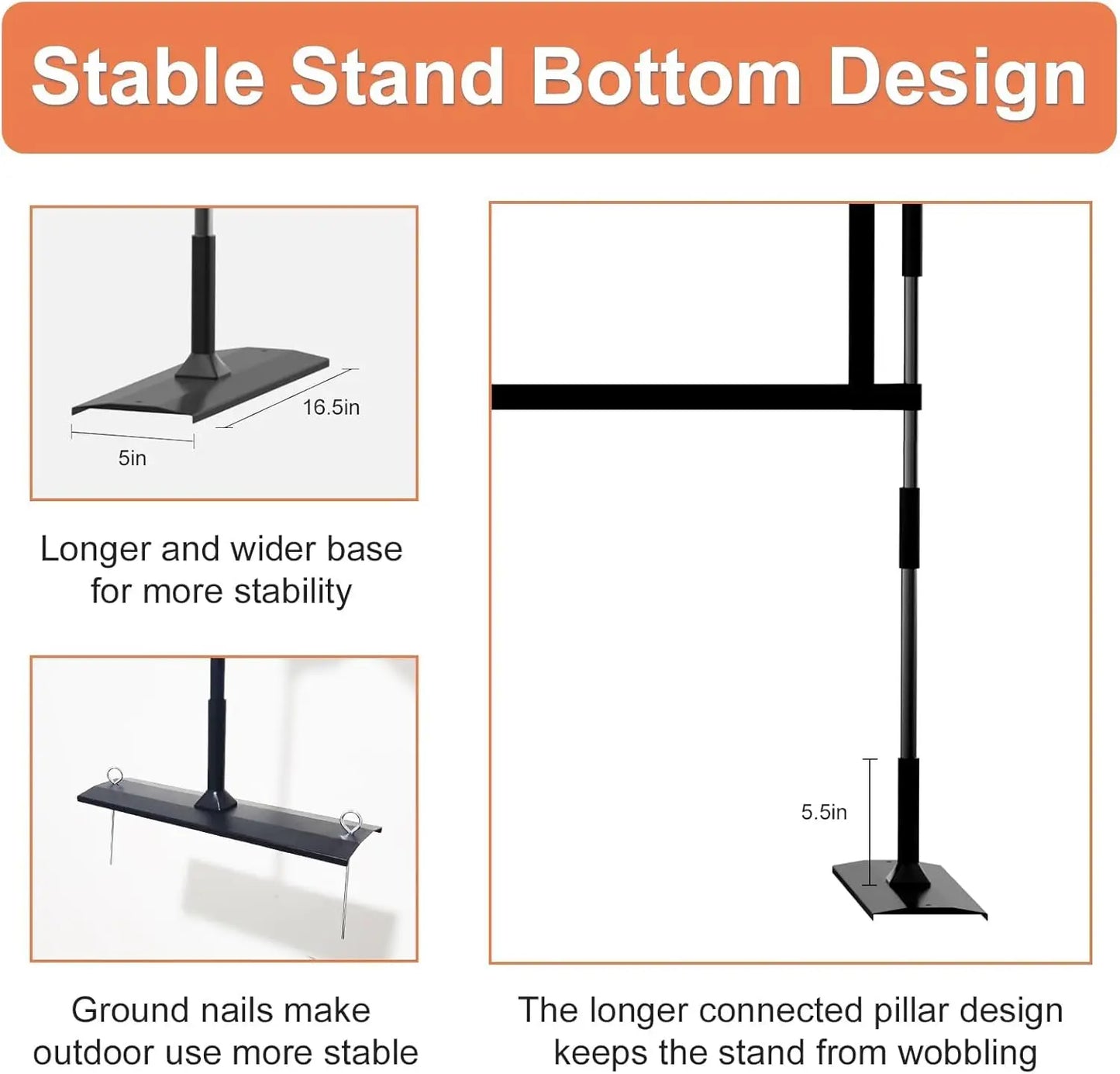 120 Inch Portable Projector Screen with Stand, 16:9 Wrinkle-Free Design for Indoor Outdoor Home Theater