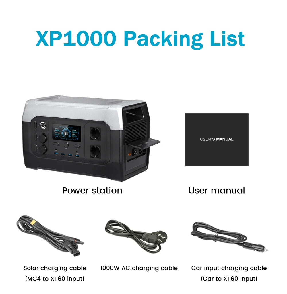 2400W 1800W 500W Portable Power Station 1024wh 345wh Lifepo4 Battery Powerful Power Bank Solar Generator Emergency Power Supply