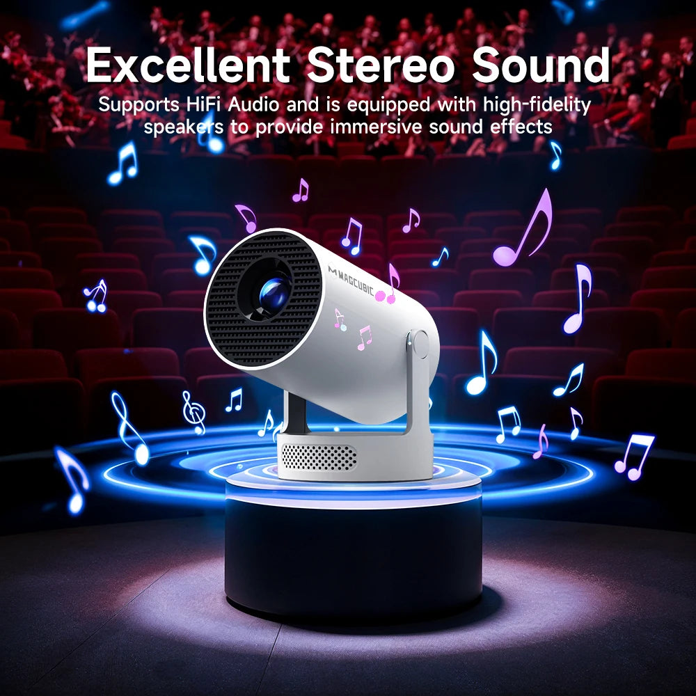Magcubic Portable Projector HY300Pro+ Voice Control 8K Android 14 Projector 8000Lumens Wifi6 BT5.4 Cinema Outdoor  add Airmouse