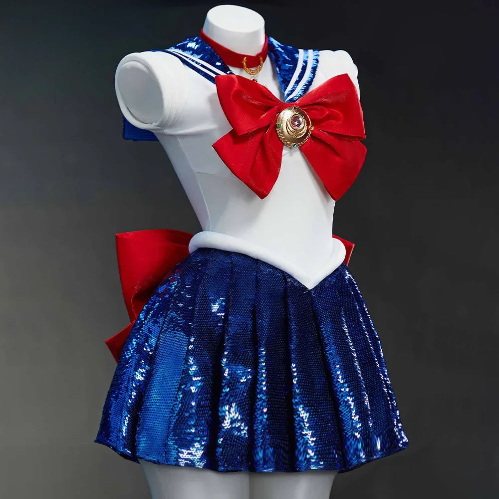 Miccostumes Women's Sailor Cosplay Costume with Gloves and Hair Accessories JK School Uniform Dress for Halloween Party