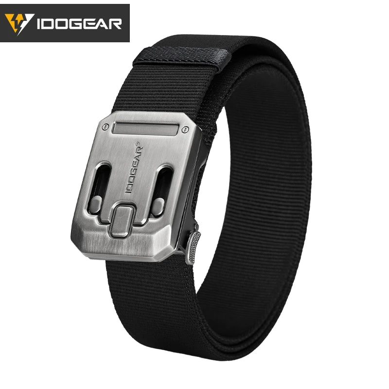 IDOGEAR Men's Ratchet Belt 1.5" Heavy Duty No Holes Slide Buckle Tactical Style Casual for Jeans Work Outdoor 3446