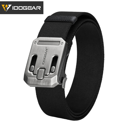 IDOGEAR Men's Ratchet Belt 1.5" Heavy Duty No Holes Slide Buckle Tactical Style Casual for Jeans Work Outdoor 3446