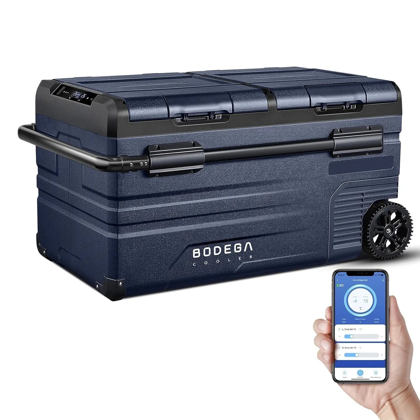 COOLER 12V Car Refrigerator,80QT Dual Zone Portable Refrigerator and Freezer with App Control, Electric Cooler for,