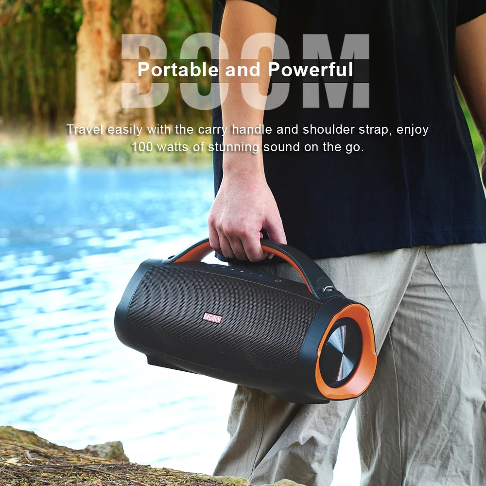 DOSS 100W Portable Speaker Bluetooth 5.3 Powerful Stereo Sound Bass Subwoofer Sound Box Outdoor IPX6 Waterproof Wireless Speaker