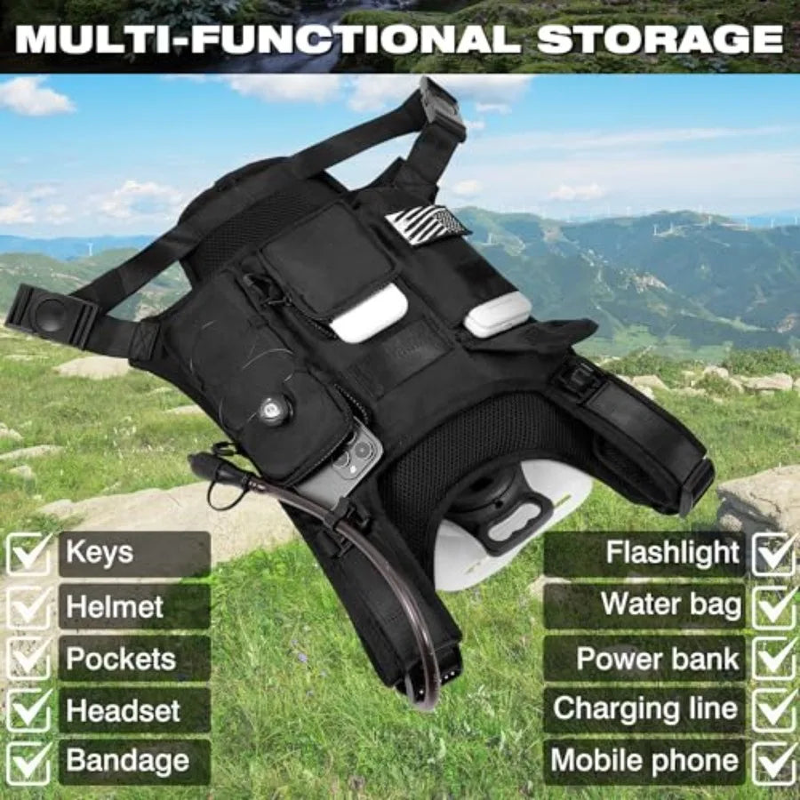 Hydration Backpack Vest Bag Lightweight Adjustable Pack with 2L Water Bladder Chest Bag for Hiking Cycling Hunting Climbing