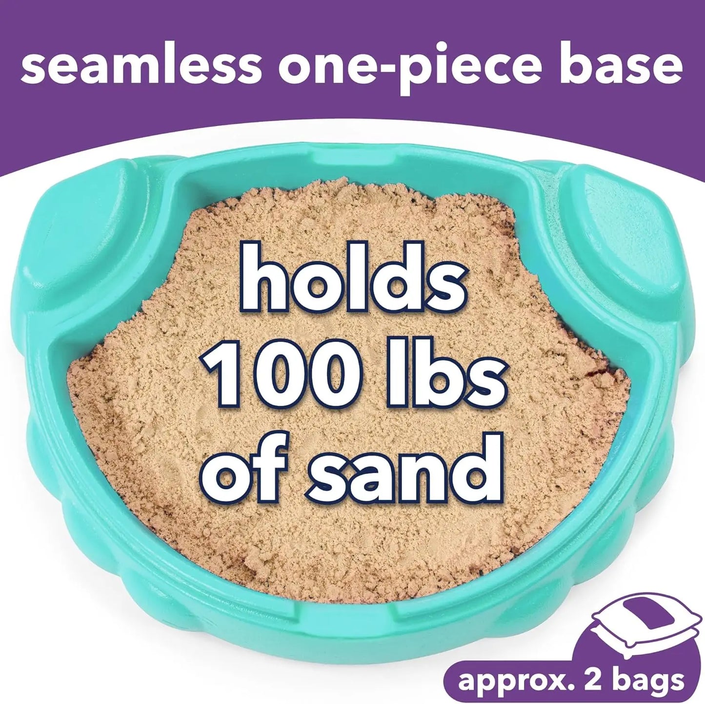 Coastal Crab Fully Assembled Sandbox for Kids, Toddler Outdoor Sand Box with Lid for Playground, Backyard, Ages 1.5 to 5 Years,