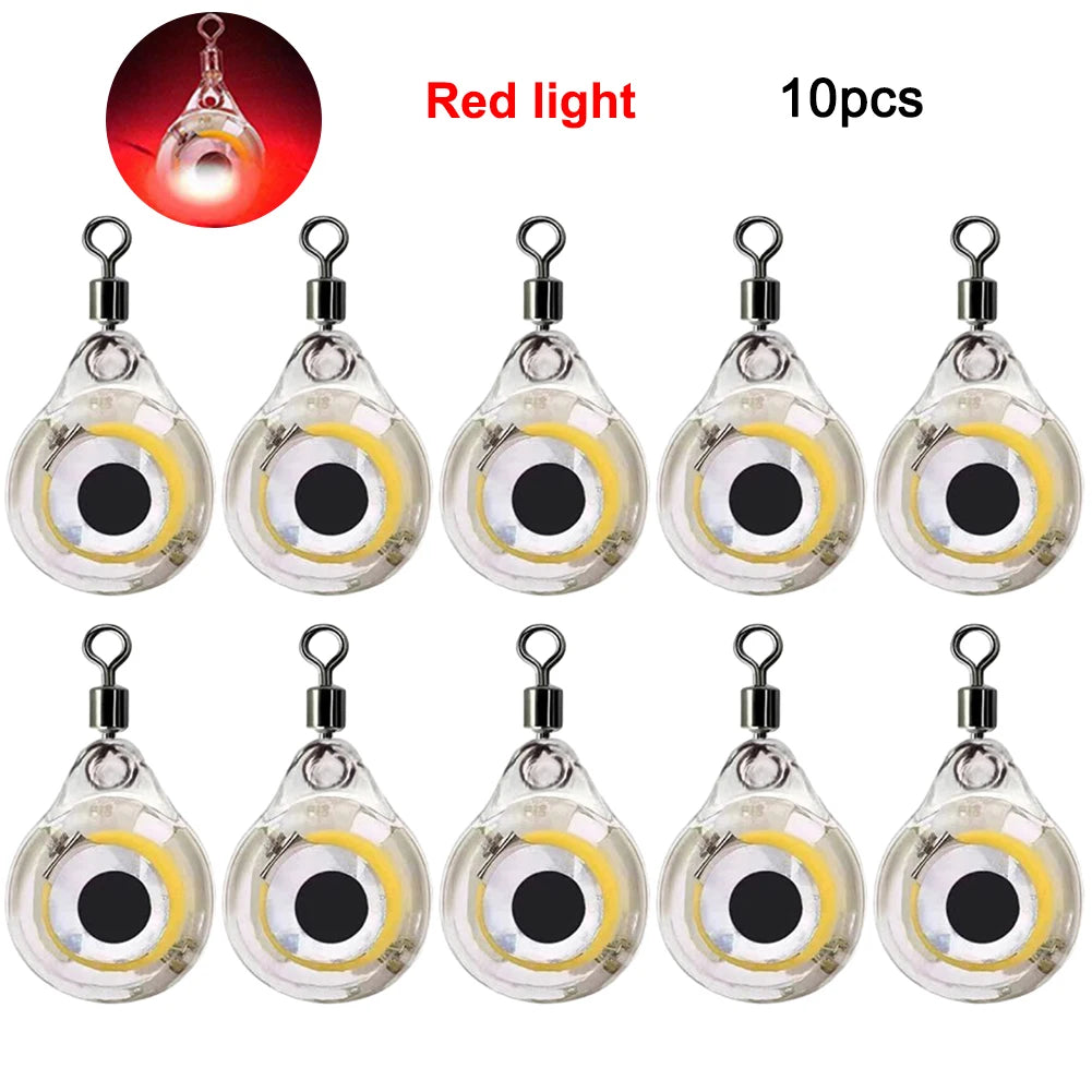 10-100Pcs Mini Fishing Lure Light LED Attracting Fish Light Underwater Eye Shape Fishing Bait Luminous Lure for Attracting Fish