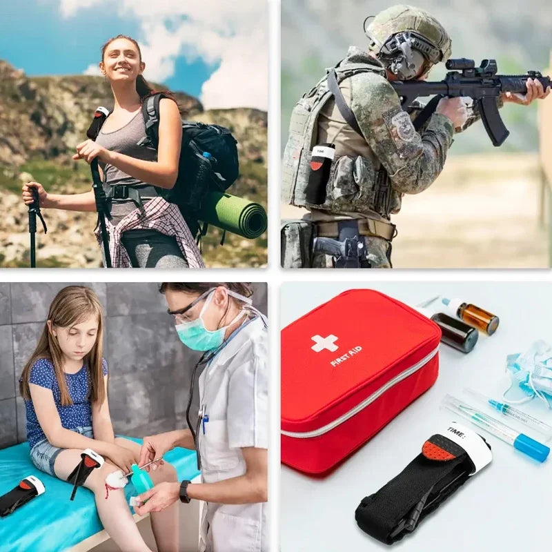 10Pcs/Set Tactical Tourniquet, 95cm Adjustable Buckle Emergency Medical Survival Tourniquet for Outdoor Exploration & First Aid