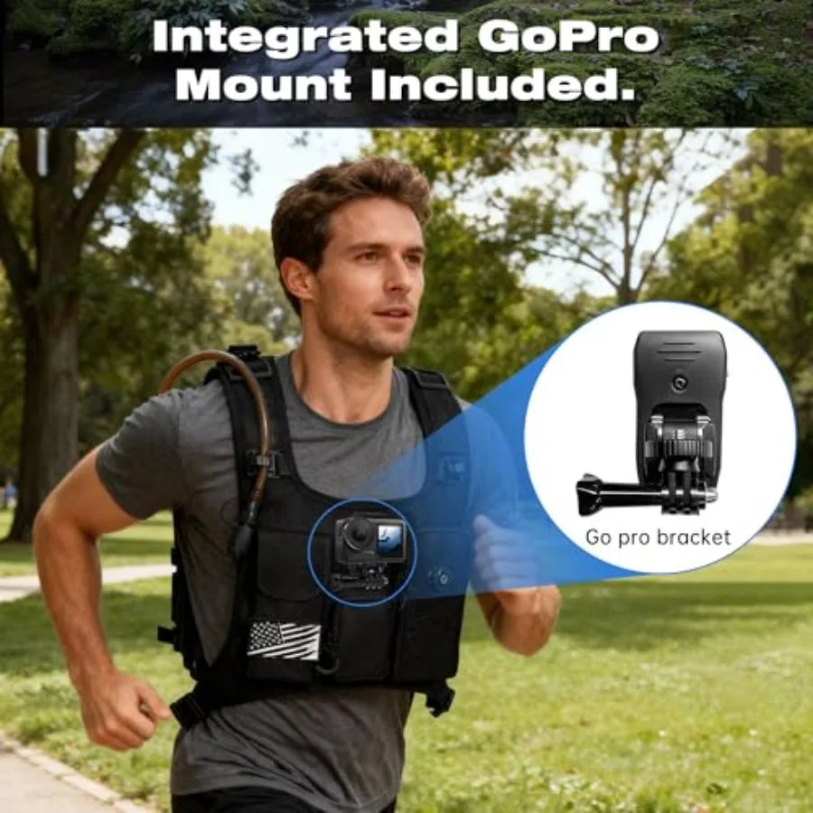 Hydration Backpack Vest Bag Lightweight Adjustable Pack with 2L Water Bladder Chest Bag for Hiking Cycling Hunting Climbing