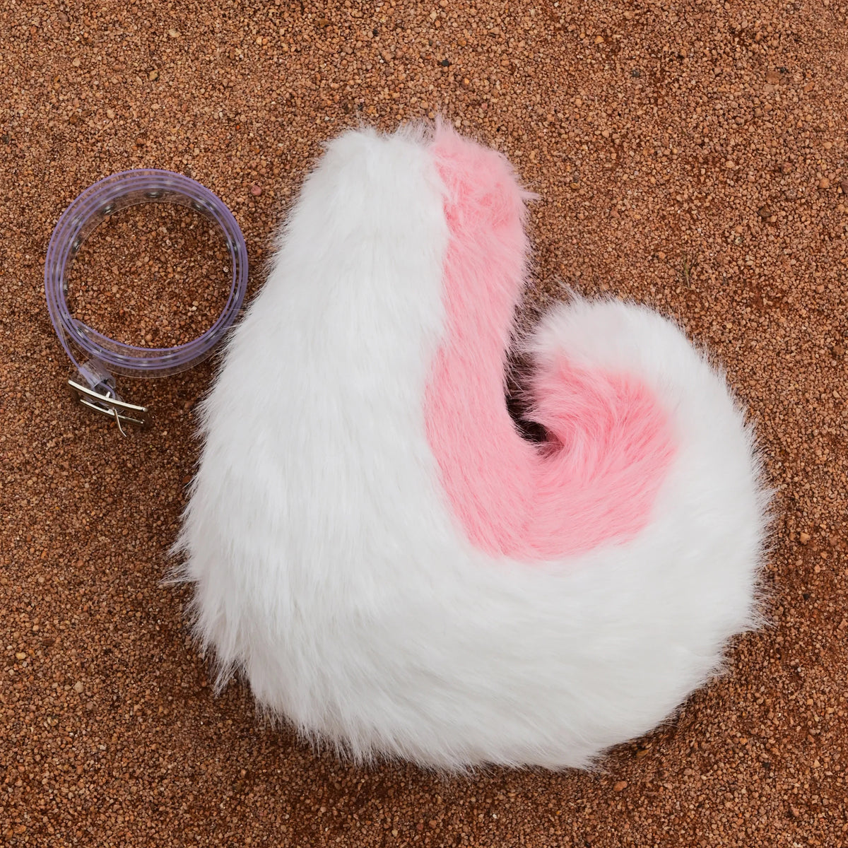 Handmade Shiba Inu Curled Tail Cosplay Furry Dog Tail Plush Fox Wolf Tail with Adjustable Waist Belt Faux Fur Fursuit Accessory for Halloween Costume Anime Rave Festival Party Props