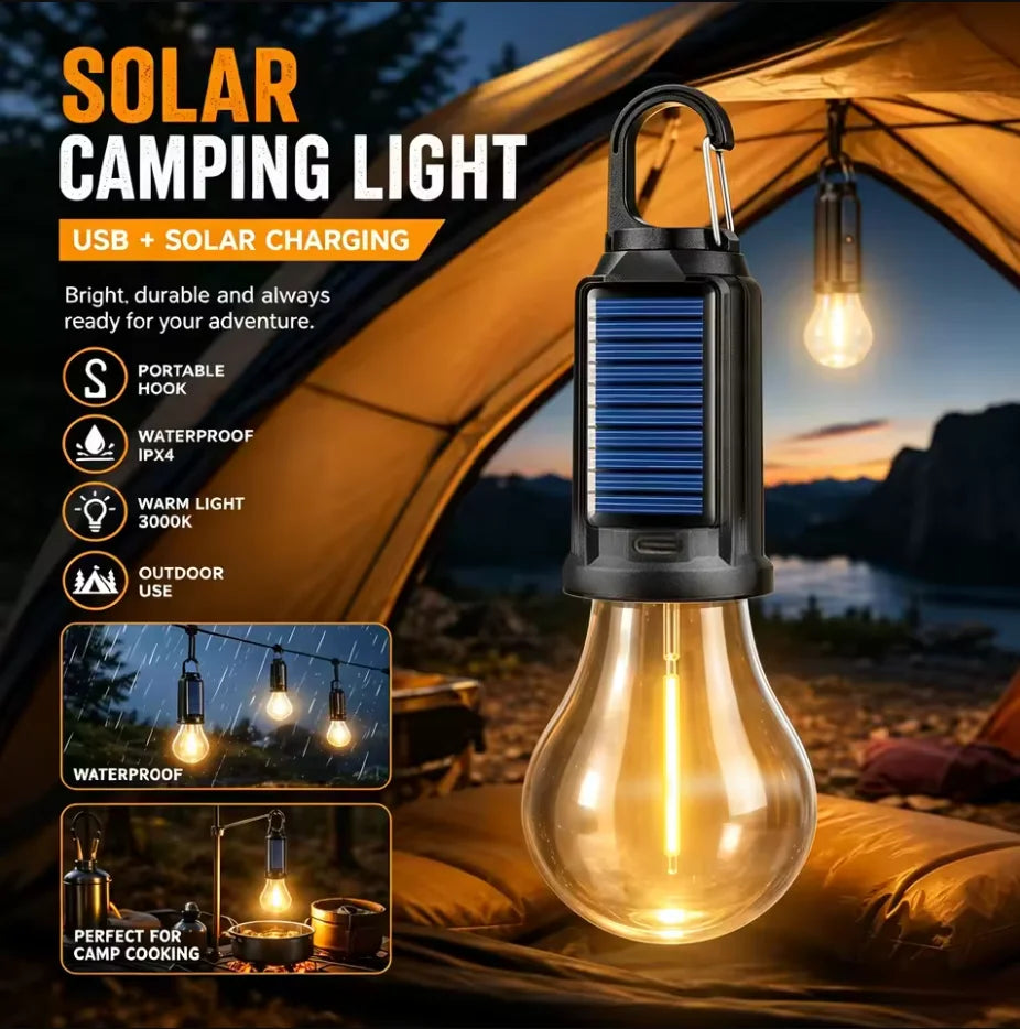 USB Rechargeable Outdoor  LED Lamp Bulbs High Brightness Emergency Light Hook Up Camping Fishing Portable Lantern Night Lights