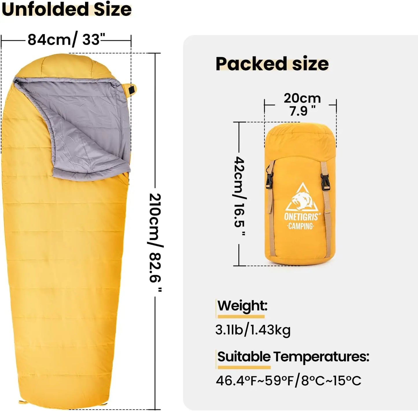 Mummy Sleeping Bag for Camping, Hiking and Backpacking - Survival Gear