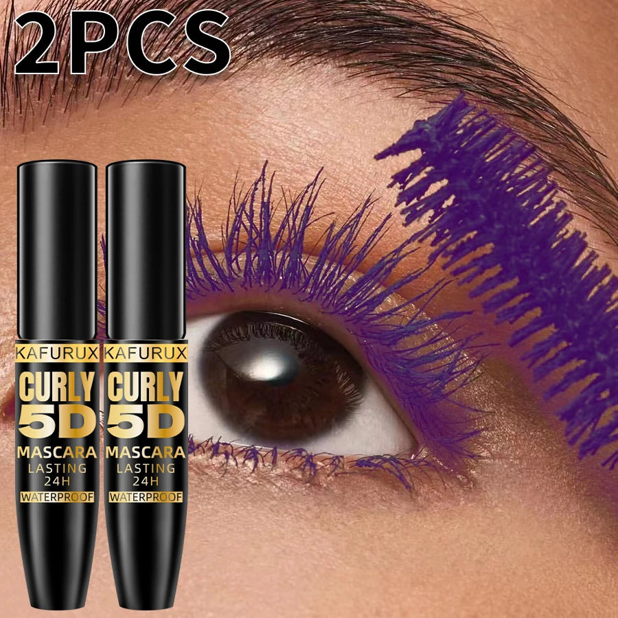 2pcs Colorful Slender Mascara Waterproof Fast Drying Curling Eyelashes Multi Color Lashes Makeup Long Lasting Blue Green Black White Cosmetic for Women Gifts
