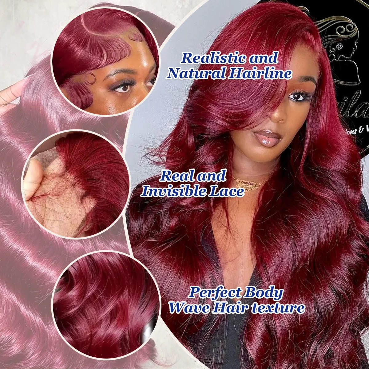 Halloween Wig Long Anime Cosplay Body Wave Wine Red Burgundy 99J Human Hair Wigs 200% Density 40 Inches 13x6 13x4 HD Transparent Lace Frontal Wig Brazilian Hair For Women Pre Plucked