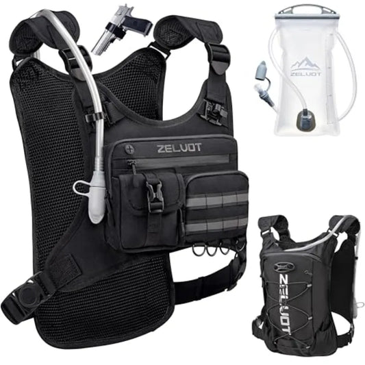 12L Hydration Backpack with 2L Water Bladder Running Vest with Gear Holder U.S. Design Patent Lightweight Hydration Pack Reflectors