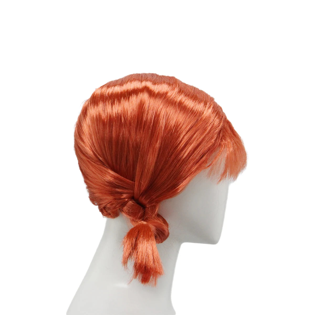 Orange Red High Quality Synthetic Fiber Heat Resistant Cosplay Wig with Bangs Double Side Braids Box Braids Outward Center Part Adjustable Cap for Women Girls Party Halloween Costume Role Play Stage Show Photo Shoot