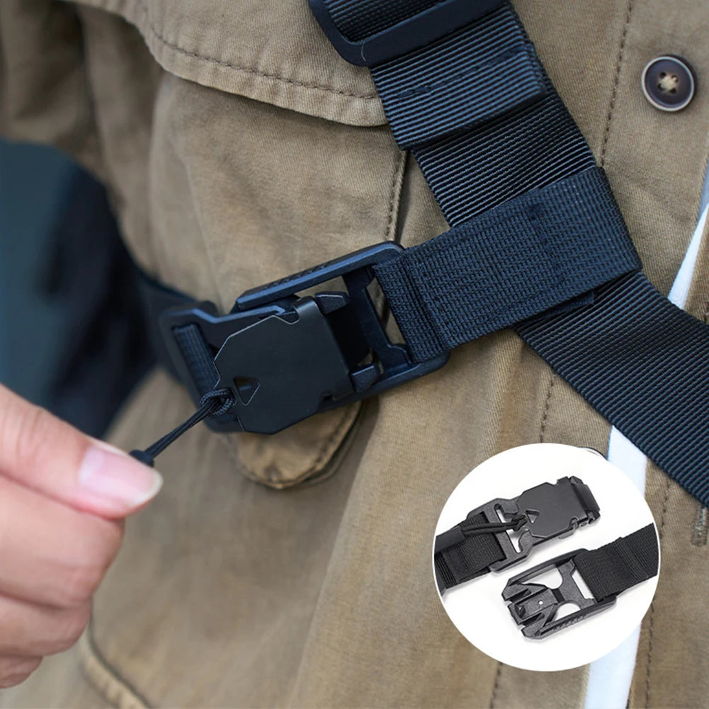 Three Point Auxiliary Backpack Stability Strap Adjustable Fixed Shoulder Bag Anti Slip Strap for Sling Packs & Messengers