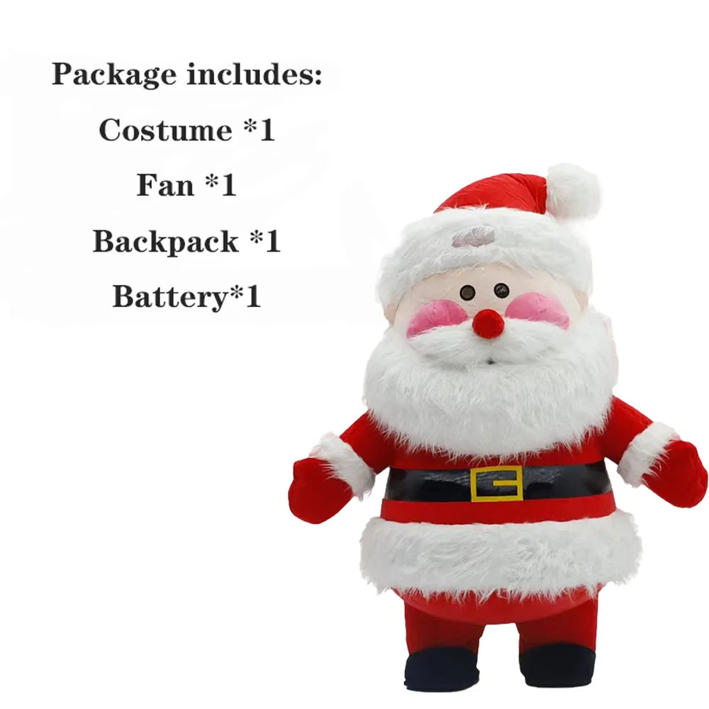 2.6m Santa Claus Snowman Inflatable Costume Mascot Parade Adult Character Cosplay Christmas Party Event Plush Set