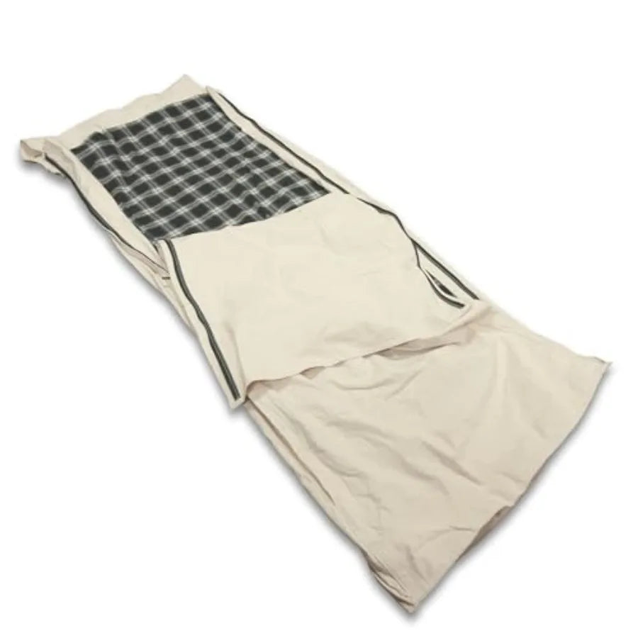 Canvas Cavalry-Style Cowboy Bedroll; Premium Lined Sleeping Bag Cover; Durable 12oz Canvas; Comfy Flannel Liner; Winter Camping