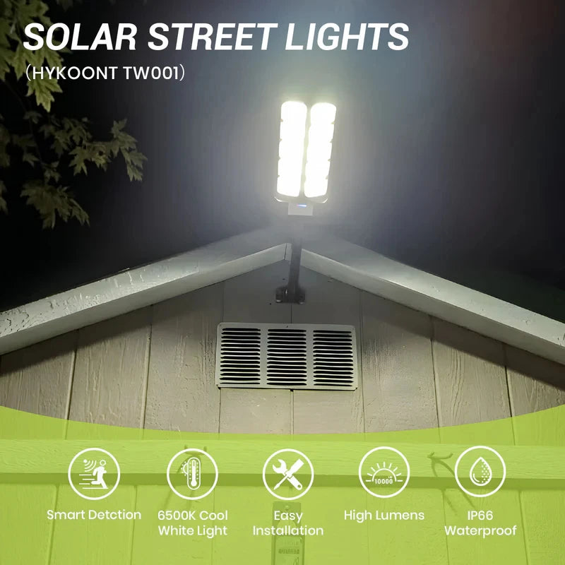 Solar Street Light Outdoor, 4000W LED Solar Powered Flood Light with Remote Control, Motion Sensor Dusk to Dawn Security Lighting, IP66 Waterproof for Yard Driveway Garden Deck Garage