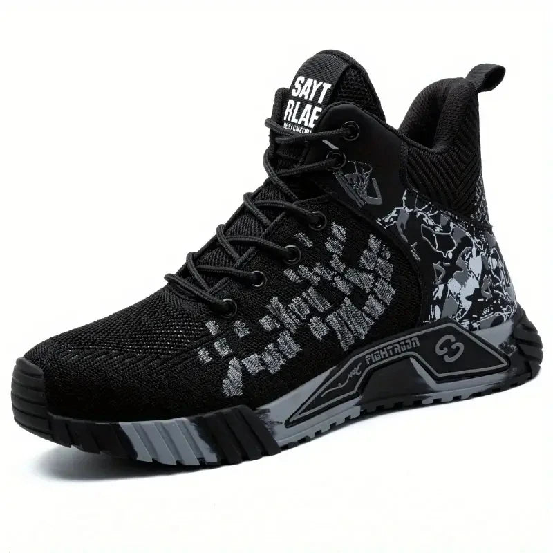 Breathable Camo Men Indestructible Steel Toe Construction Work Boots Anti-smash Stab-resistant Safety Shoes Biker Botas Para Hombre