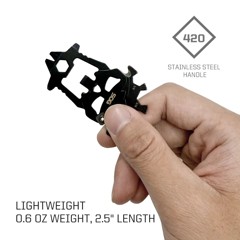 SOG 12 in 1 MACV EDC Multi-tool Stainless Steel Keychain Pocket Gadget Portable Mini Multifunctional Tools with Bottle Opener Screwdriver Wrench Cutter For Cycling Camping Outdoor DIY Household Emergency Repair Men / Women Gi