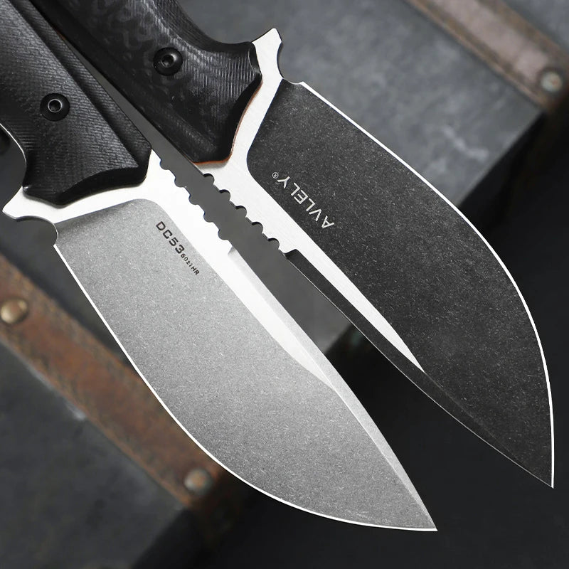 DC53 Steel Fixed-Blade Straight Knife, G10 Handle with K-Type Sheath, Outdoor, Camping, Hunting, Multi-Purpose Knife, Convenient EDC Tool for Everyday Carry