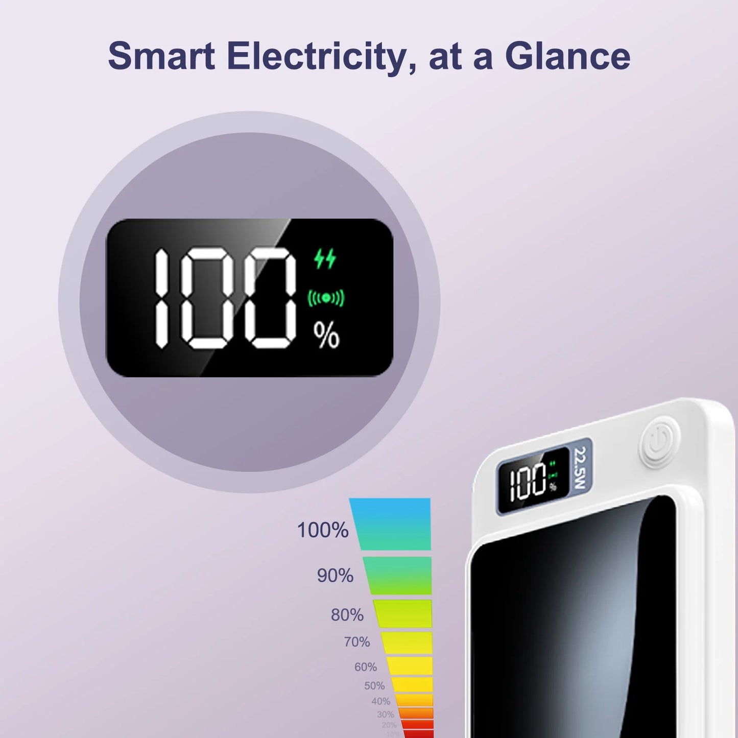 2-in-1 Wireless Magnetic Power Bank Fast Charging Portable PD 22.5W 10000mAh LED Power Display for iPhone 17/16/15/14 Samsung