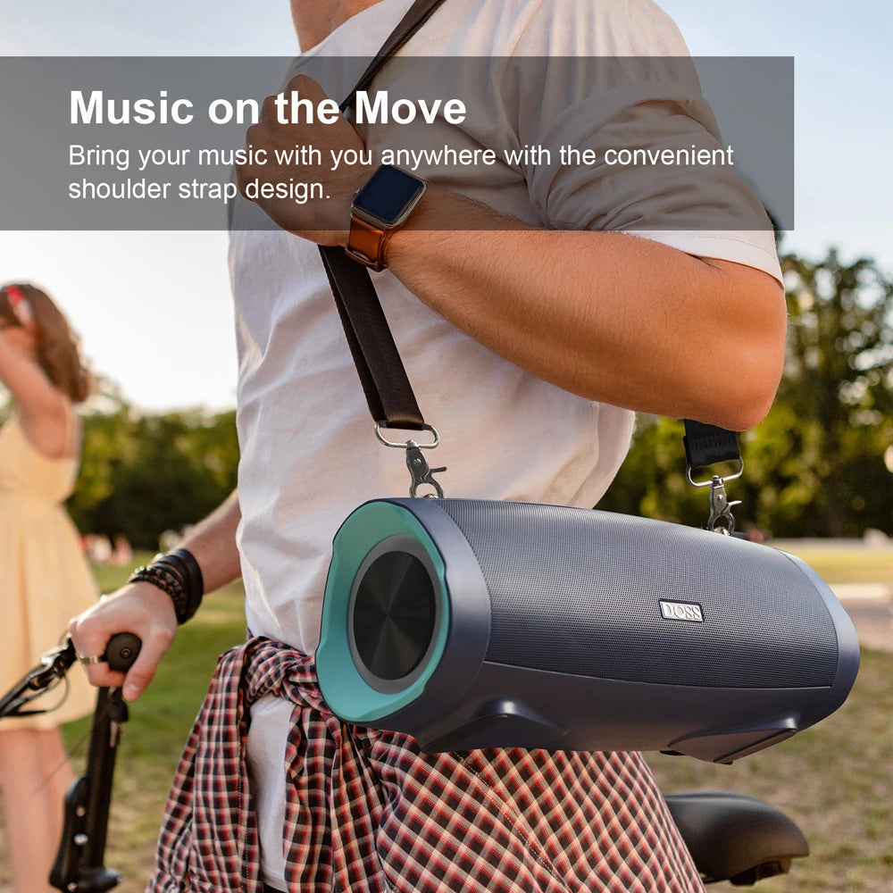 DOSS Portable Bluetooth Speaker 70W Bold Sound Bass 24H Playtime LED Lights Power Bank IPX6 Waterproof Ourdoor Wireless Speakers