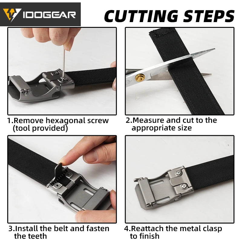 IDOGEAR SPORTS Tactical Ratchet Belt 1.5” EDC & CCW Gun Belt For Men Reinforce 1000D Nylon Belt with Adjustable Quick-Release 3447