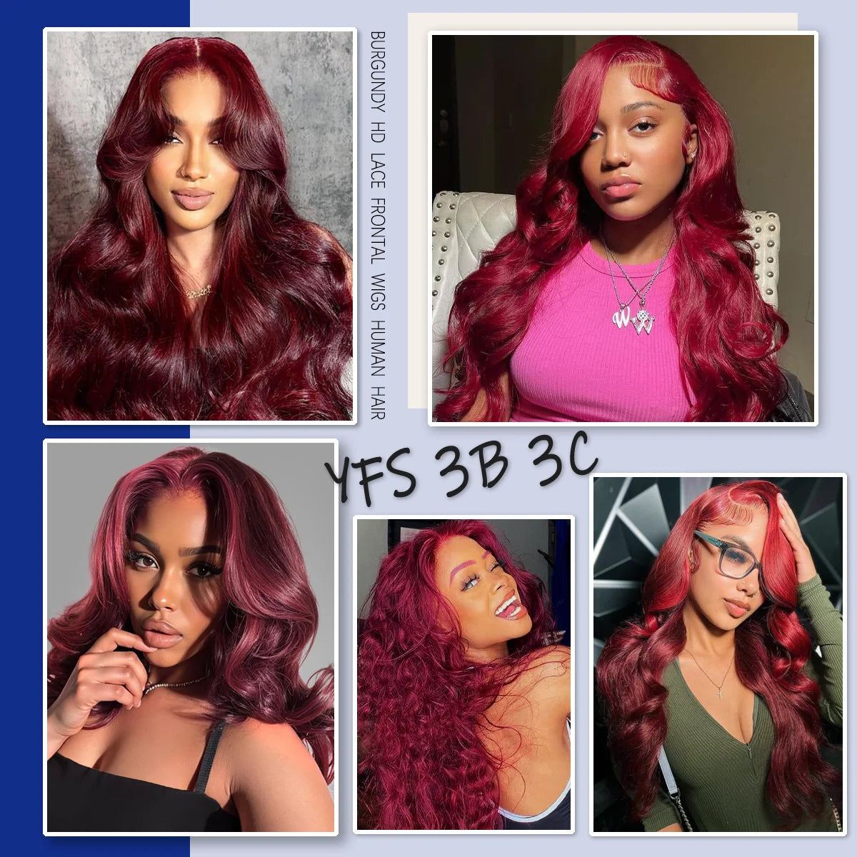 Halloween Wig Long Anime Cosplay Body Wave Wine Red Burgundy 99J Human Hair Wigs 200% Density 40 Inches 13x6 13x4 HD Transparent Lace Frontal Wig Brazilian Hair For Women Pre Plucked